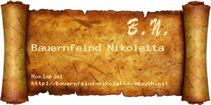 Bauernfeind Nikoletta névjegykártya